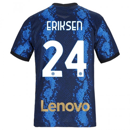 Camisola Inter de Milão Christian Eriksen 24 Equipamento Primeiro 2021-2022 Manga Curta
